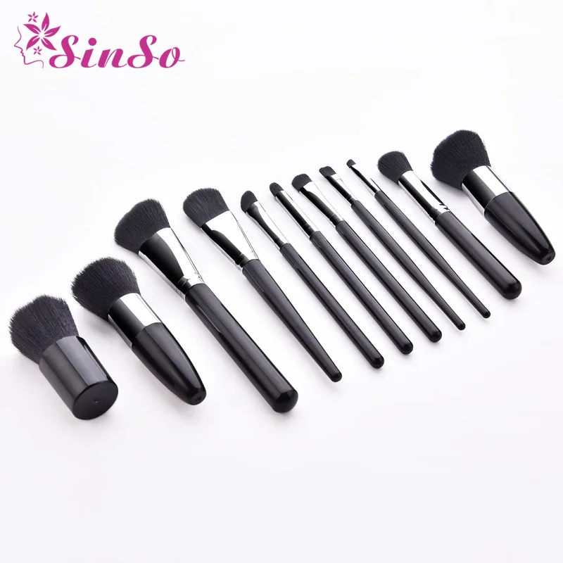 SinSo 10/11 шт. набор кистей для макияжа Kabuki кисти порошок в наборе тени век подводка