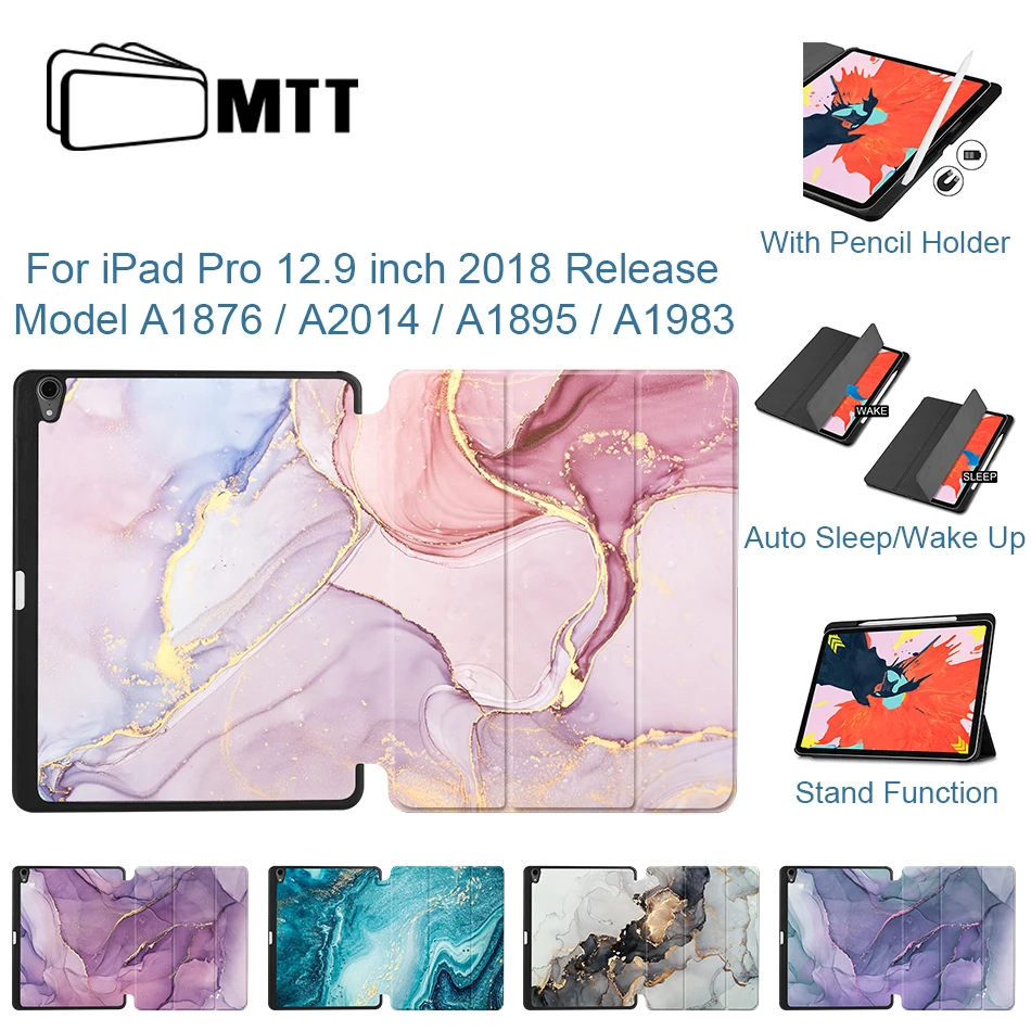 MTT мраморный чехол из искусственной кожи для iPad Pro 12 9 дюйма 3 го поколения 2018