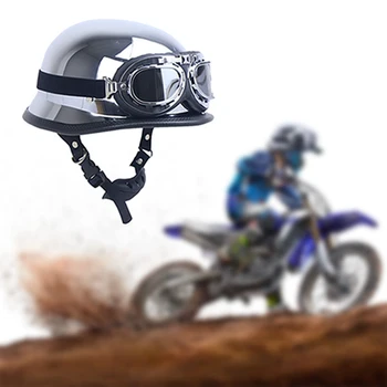 

Universial Half Motorcycle Helmet Pilot Goggles For Scooter Chopper Biker Motorbike Protective Gears Accessary