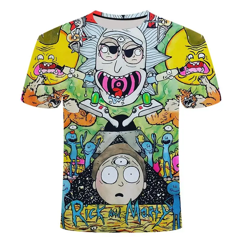 Прямая поставка Rick and Morty By Jm2 Art 3D Футболка мужская детская футболка летние футболки с короткими рукавами и круглым вырезом большого размера 6XL