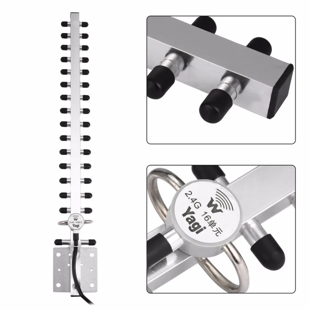 Портативный RP-SMA 2,4 ГГц с высоким коэффициентом усиления 16 DBi Yagi беспроводной WLAN WiFi сигнал приемника расширитель антенна для модем pci карты маршрутизатор