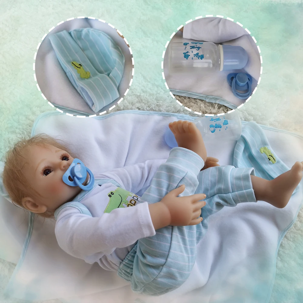 OtardDDolls Reborn 2" 50 см bebe мягкие силиконовые Reborn Baby Dolls виниловые игрушки куклы для девочек старые детские куклы с синей тканью