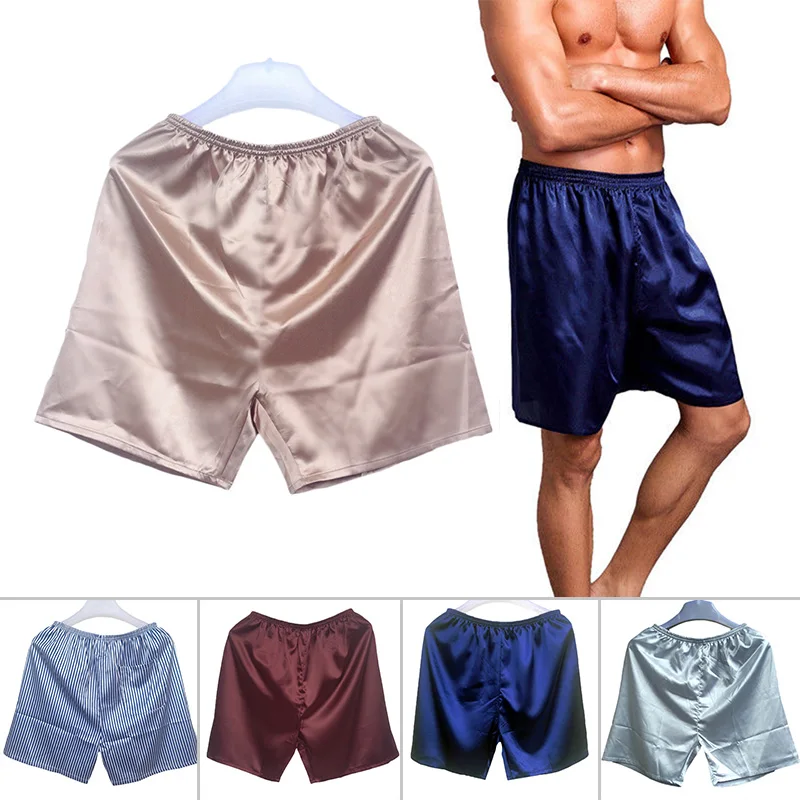 cotton pajamas for men New Men' S Loose Pajamas Comfortable Sleepwear Underwear Satin Boxers Shorts Nightwear Shorts Home Pants men's cotton pajama pants with pockets