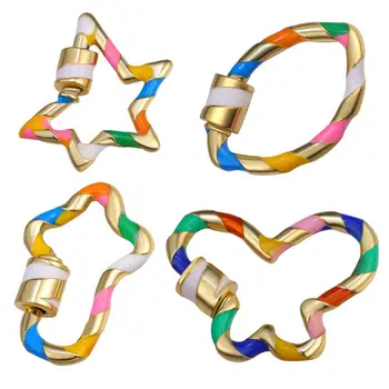 

New DIY Jewelry Accessories Supplies Handmade Enamel Spiral Locket Screw Clasps For Necklace Chains clasps for bracelets set