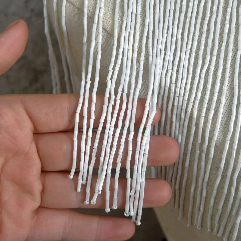 Ручной работы бахрома 16 см бисером кружева кисточкой аксессуары DIY вечернее платье кружевная отделка для одежды свадебные декоративные