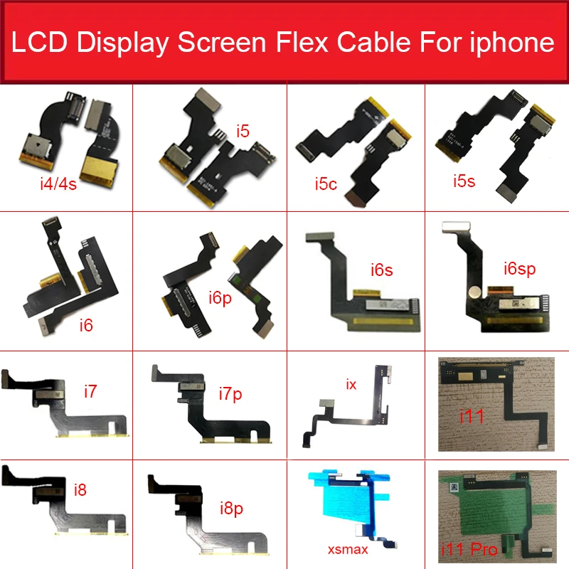 LCD Display Screen Flex Cable For iPhone 11 Pro 4 4s 5 5c 5s 6 6s jpg