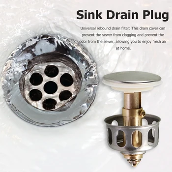 

Universal Wash Basin Bounce Drain Filter Sink Drain Vanity Stopper Bathroom Accessories Bathtub Plug Trap Hair Catcher Faucet
