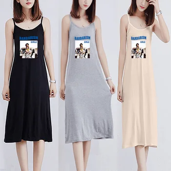 

Sexy Nightwear New Women Summer Beauty Print Fit Night Dress Spaghetti Strap Nightie Homewear Comfortable Casual Female Dress