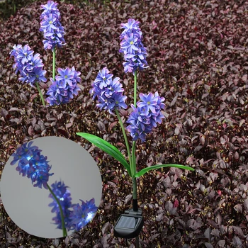 

LED Hyacinth Flower Solar Power Light Outdoor Decorative Lights Lawn Lamp Home Garden Fake Flower Waterproof Night Light