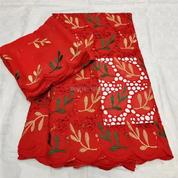 

Red Swiss Voile Lace In Switzerland High Quality 5+2 Y Swiss Dry Lace Fabric Newest Dubai Stones Lace African French Fabric QZS