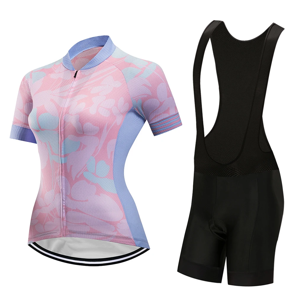 2022 Summer Fashion Cycling Jersey Set BIB Shorts Women Bicycle Clothes MTB Suit Female Uniform Road Bike Clothing Dress Gel Kit | Спорт и