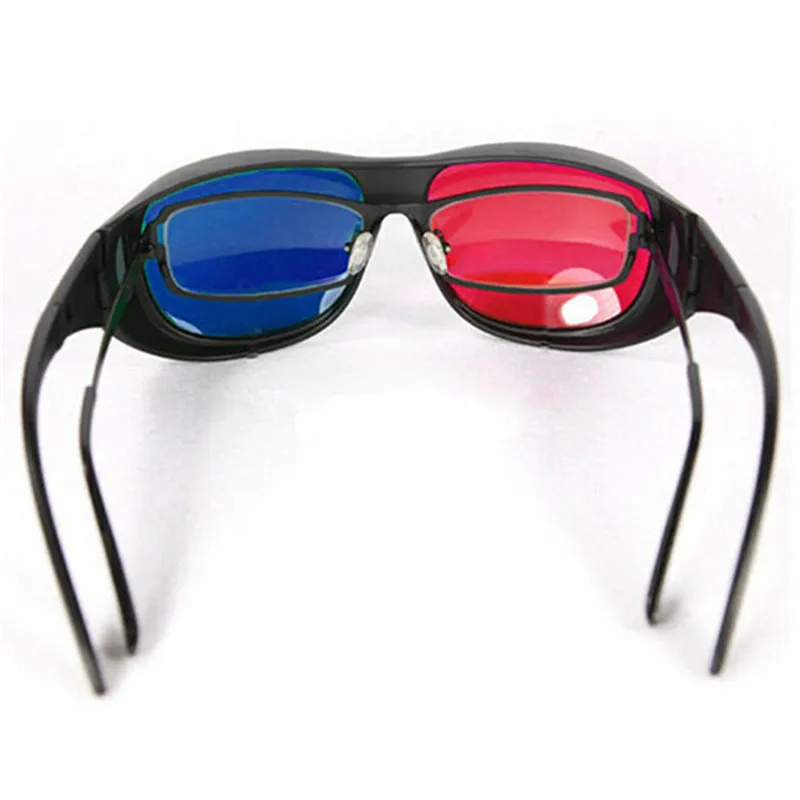 Universal 3D Plastic Glasses Red Blue Black Frame For Dimensional Anaglyph TV Movie DVD Game