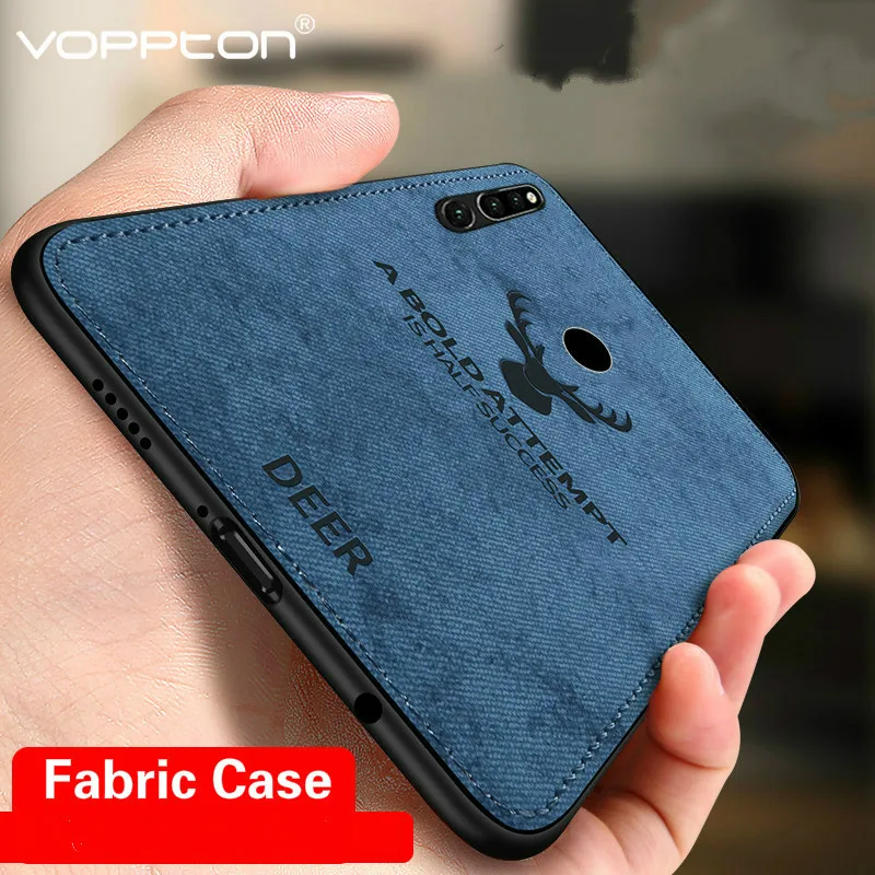 Classic Fabric Case For Honor 9X Premium Phone Cover Deer Patterned Skin Cloth Hard Protective for Huawei Global |