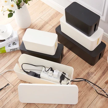 

2 Sizes Plastic Wire Storage Box Design Convenient Removable Cover Cable Tidy Box Power Switch Easy to Heat Emission Junction Bo