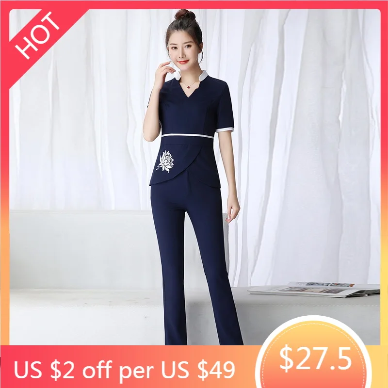 

Korean spa clothes Women's hotel Workwear spa uniform Beauty Clothing Beautician Work Uniforms massage uniform for beauty salon