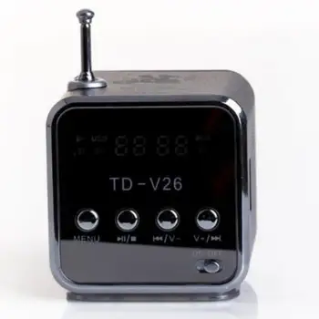 

dawupine TD-V26 Mini MP3 Player TF Card USB Disk Micro SD Card FM Radio Line In / Out Sound Box Digital Portable Speaker