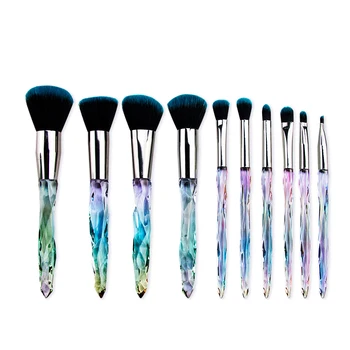 

10Pcs Exquisite Colorful Crystal Makeup Brushes Set Eyeliner Concealer Blusher Eye Brush Powder Foundation Eyeshadow Brush Tools