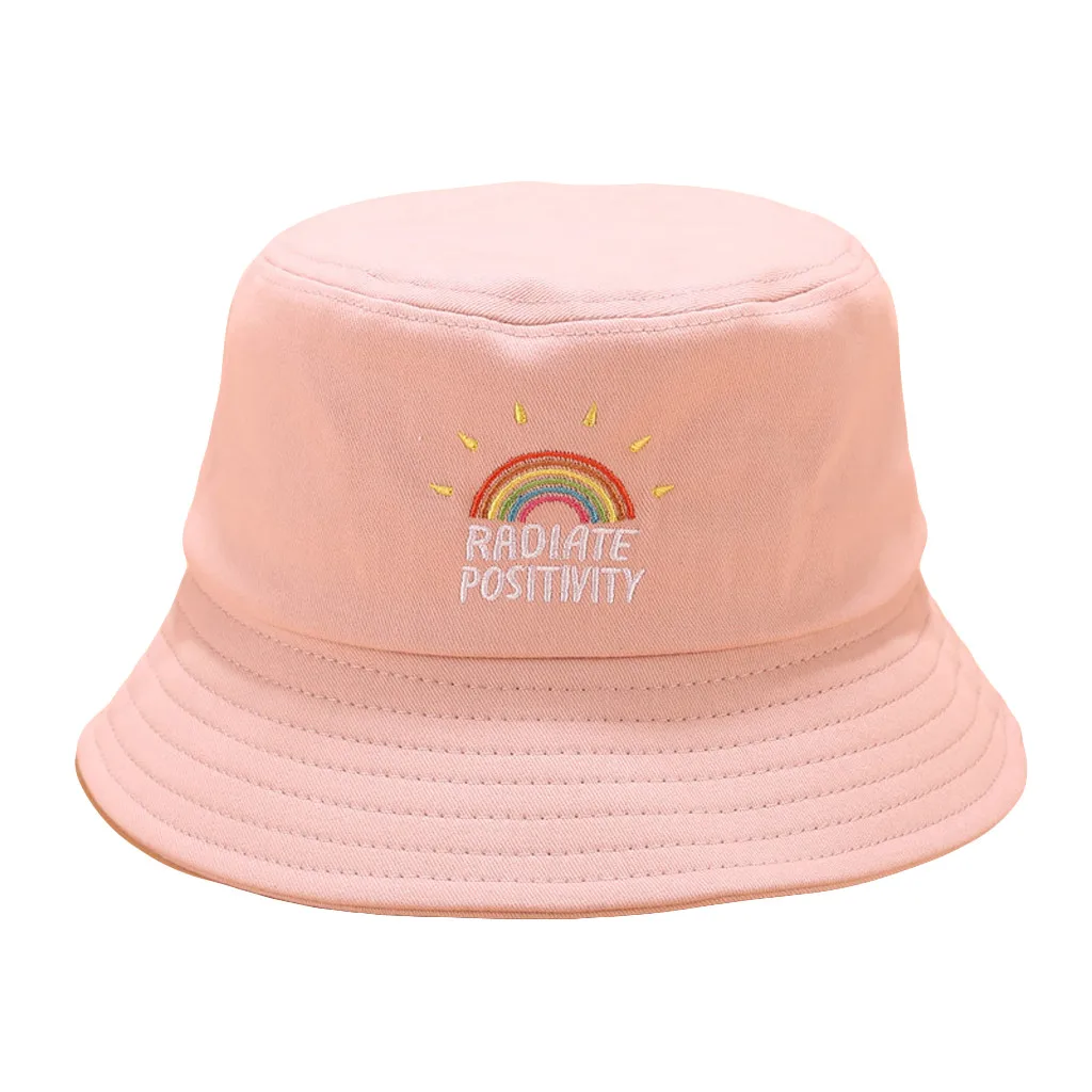 Лидер продаж, модная женская парусиновая складная шляпа-ведро с радужным принтом, шляпа от солнца, летняя шляпа, Женская пляжная Панама для женщин - Цвет: D