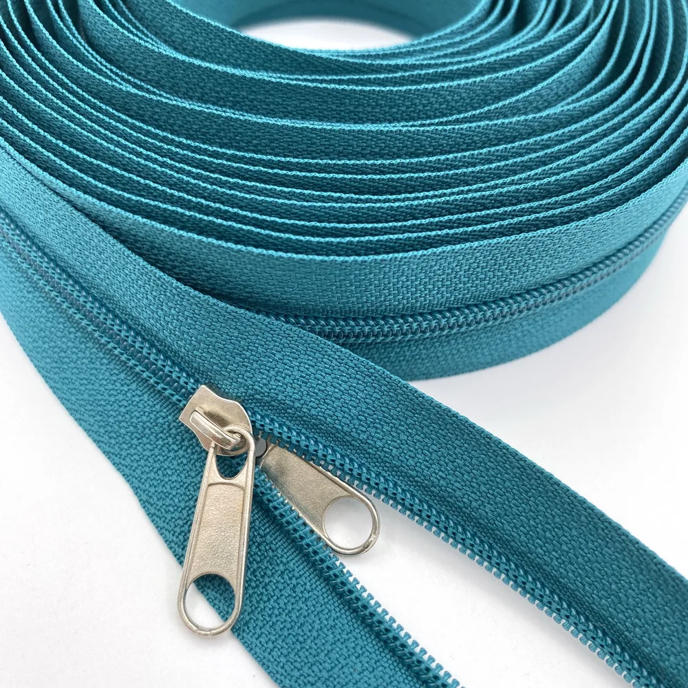 10 Meters 25 Colors Nylon Zippers Rolls with 10pcs Double sided Zipper