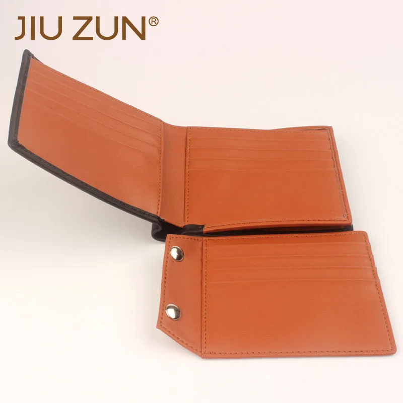 

Men Genuine Leather Short Wallet Creative with Leaflet Coin Bit First Layer Cow Leather Wallet Japanese Style Wallet