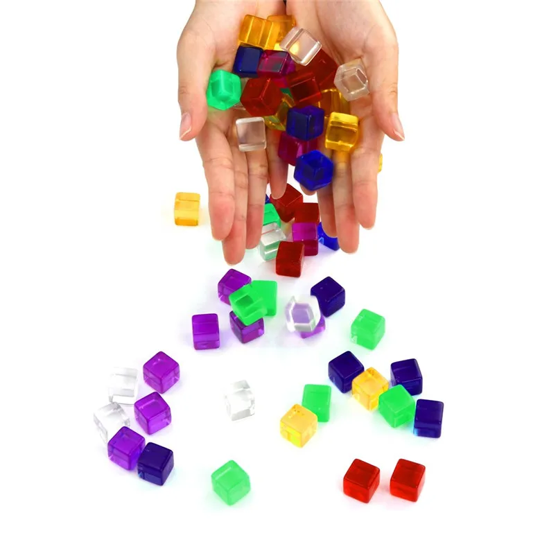 60pcs sets with 6 face dice transparent dice acrylic cube board game kids DIY fun and teaching 6 sided dice dadi da gioco 30A20 (3)