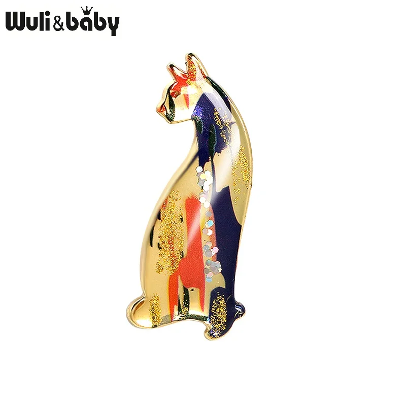 Wuli &amp baby новый стиль эмалированная брошь в виде леопарда для женщин вечеринки