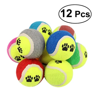 

12PCS Pet Dog Chew Toys Tennis Balls Funny Pet Cat Kitten Toy Balls