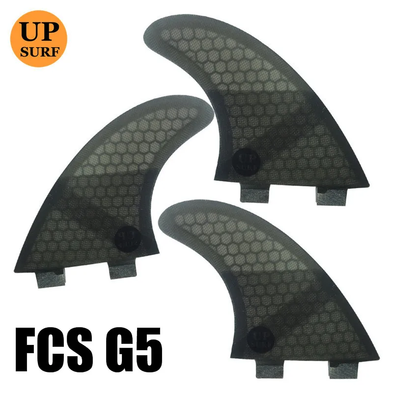 FCS G3/G5 плавники Quilhas FCS плавники для серфинга сотовый плавник из стекловолокна 4 цвета - Цвет: G5 black grey