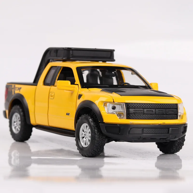 

[Boxed] Raptor F150 Alloy Car Model Car Pickup Model Car Sound And Light Pull Back Car