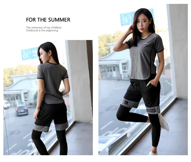 New Style Yoga Clothes Autumn And Winter Wicking Breathable Short Sleeve Fitness Suit Running Sports Casual Four-piece Set