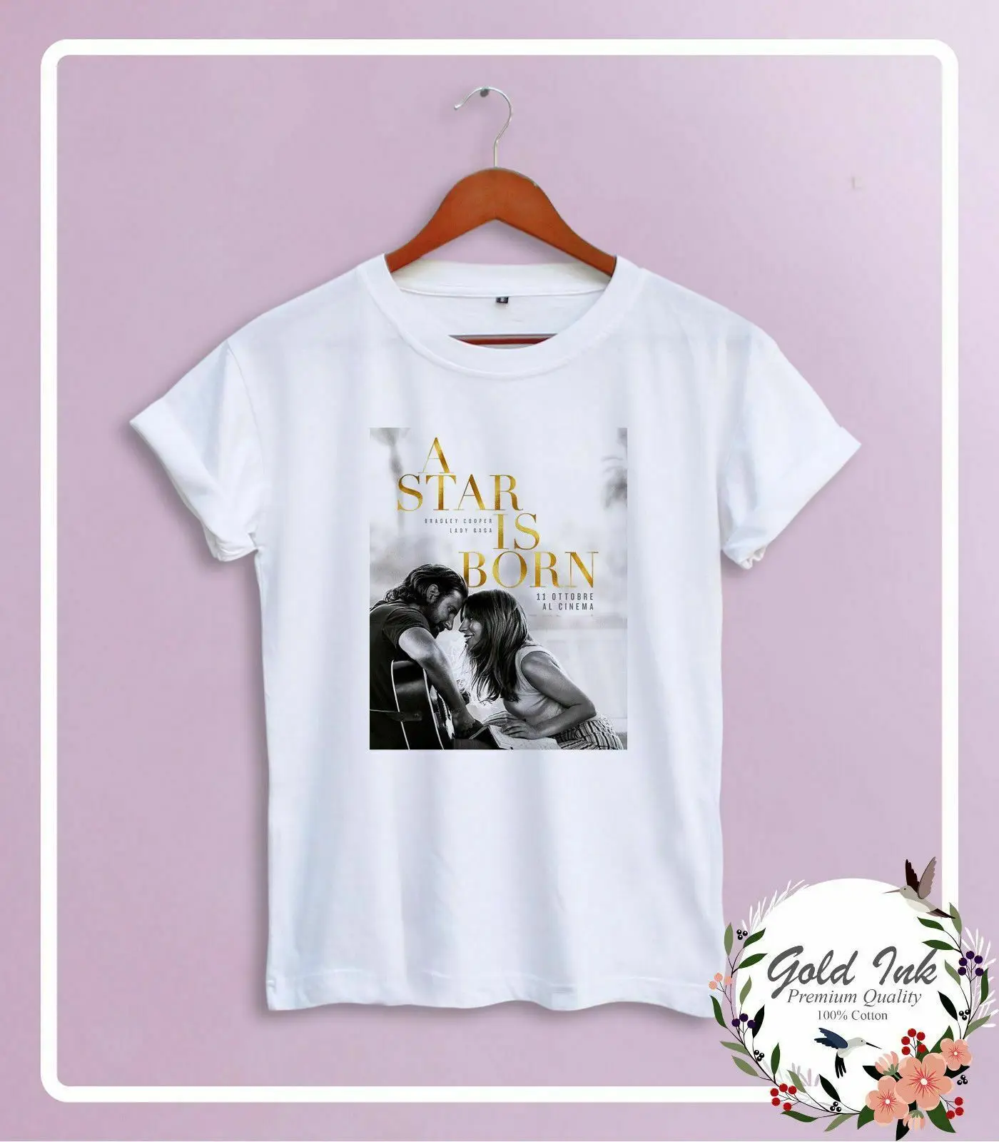 

LADY GAGA  I'LL NEVER LOVE AGAIN SINGLE S-XXL SOFT 3COLORS USA SIZE T-SHIRT Cotton Cool Design 3D Tee Shirts