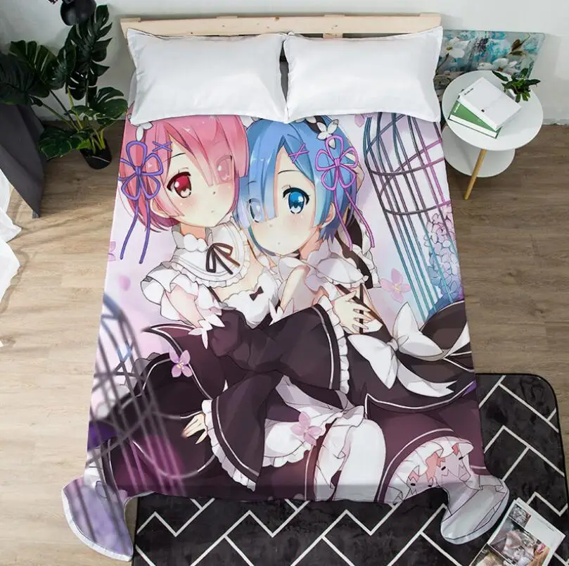 Anime Re:Life In A Different World From Zero Bed Sheet Coverlet Children Room Linen (NO Duvet Cover Pillowcase) 03 | Дом и сад
