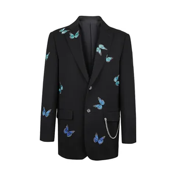 

Butterfly Embroidery Woman Suits Blazers Chain Loose Casual Spring 2020 Autumn Suits Coat fashion