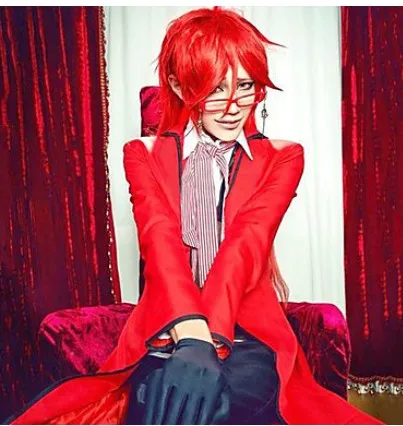 Anime Black Butler Grell Sutcliff Cosplay Costume Death Shinigami Red Uniform Outfit Carnaval Halloween Costumes for Women Men