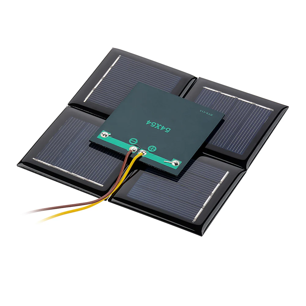 DIY Solar Panels 10pcs 54x54MM 2V 130MA Photovoltaic Solar Cells 15CM Wires Power Charger Solars Epoxy Plate