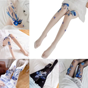 

1PC Fashion Sexy Women Girls Flower Stocking Lady Embroidery Flowers Pantyhose Long Stocking