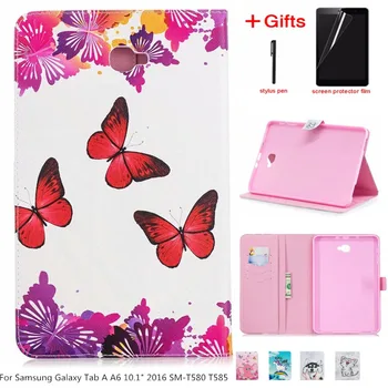 

Tablet Case For Samsung Galaxy Tab A A6 10.1" 2016 SM-T580 T585 T580 T585N Soft silicone Cover Funda cartoon PU Leather Skin