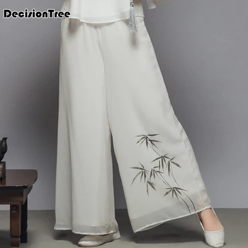 

2020 new arrival many designs chinese tradition women's embroider flower flares trousers pants