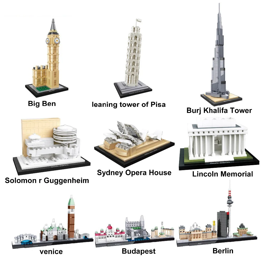 2019 архитектурная коллекция Burj Khalifa Landmark строительные блоки набор городские