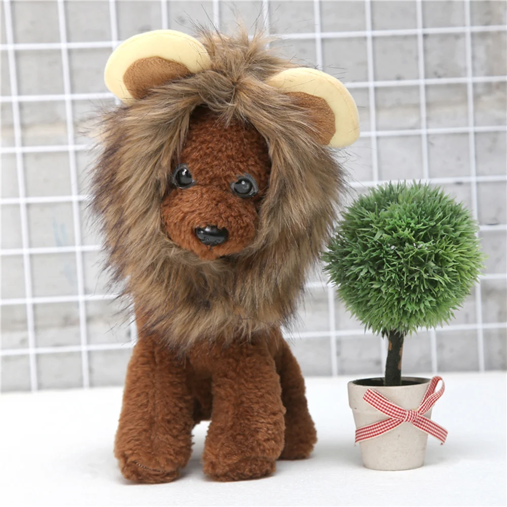 

Pet Costume For Dog Wig Caps For Cat Puppy Dog Emulation Lion Hair Mane Wig Ears Head Hats Party Cosplay Festival Dress Up