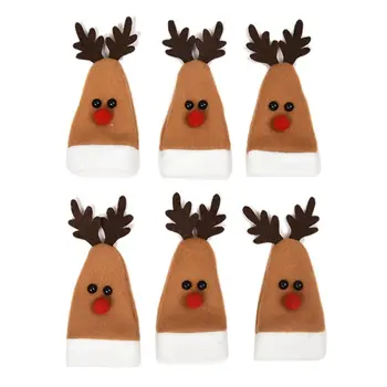 

Wine Bottle Set Christmas Decorations, Home Tableware, Dress Up, Elk Wine Bottle Cap, Red Party & Holiday DIY Decorations