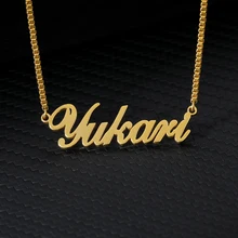 Custom Name Choker Necklace Men Silver Gold Chain Stainless Steel Box Chain Personalized Nameplate Mujer Bridesmaids Gifts BFF