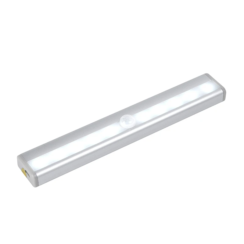 10 LED PIR Motion Sensor USB Charging Closet Lamp Cabinet Night Light Portable