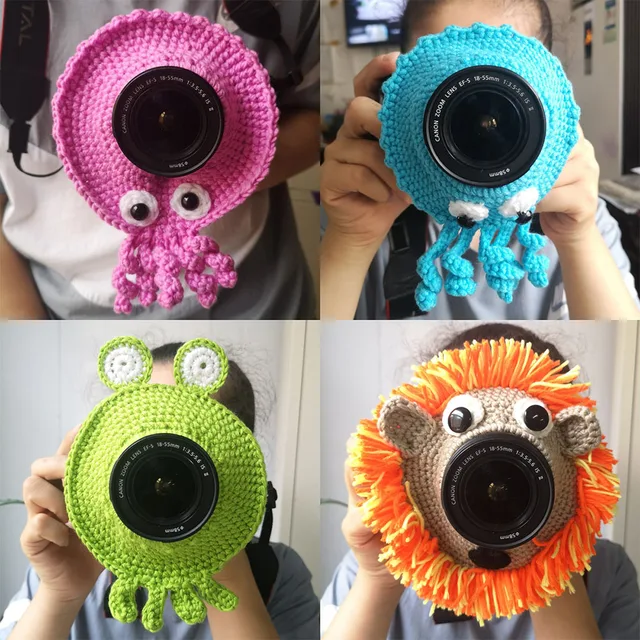 Kid Knitted Lens Accessory Child Pet Teaser Toy Cute Animal Camera Buddies Photography Props Handmade Posing Shutter Hugger 5