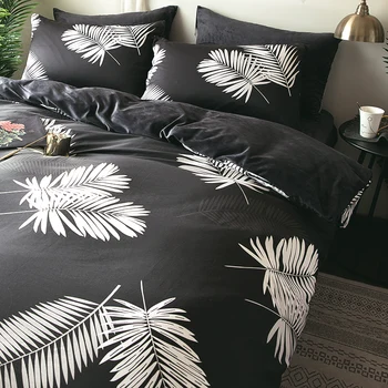 

Northern European-Style Coral Fleece Cotton Cotton Bedding a Bed Sheet People Three-Piece Flannel Winter Quilt Cover