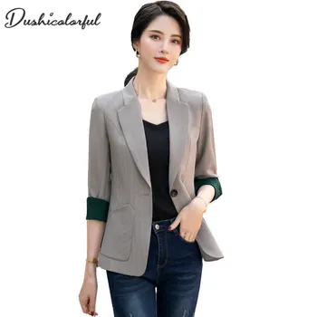 

Pink blazer women office lady casual single button short blazer jacket spring slim work wear elegant fahion coat tops