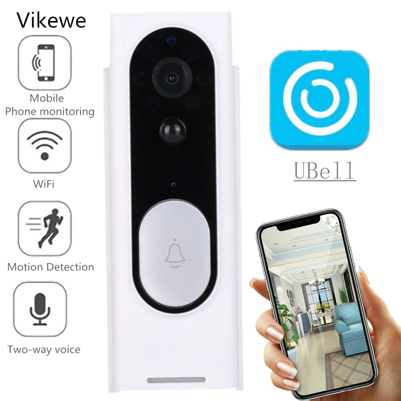 Vikewe видео дверной звонок 1080p HD ночного видения беспроводной WiFi безопасности домашний монитор домофон умный телефон Видимый дверной Звонок камера