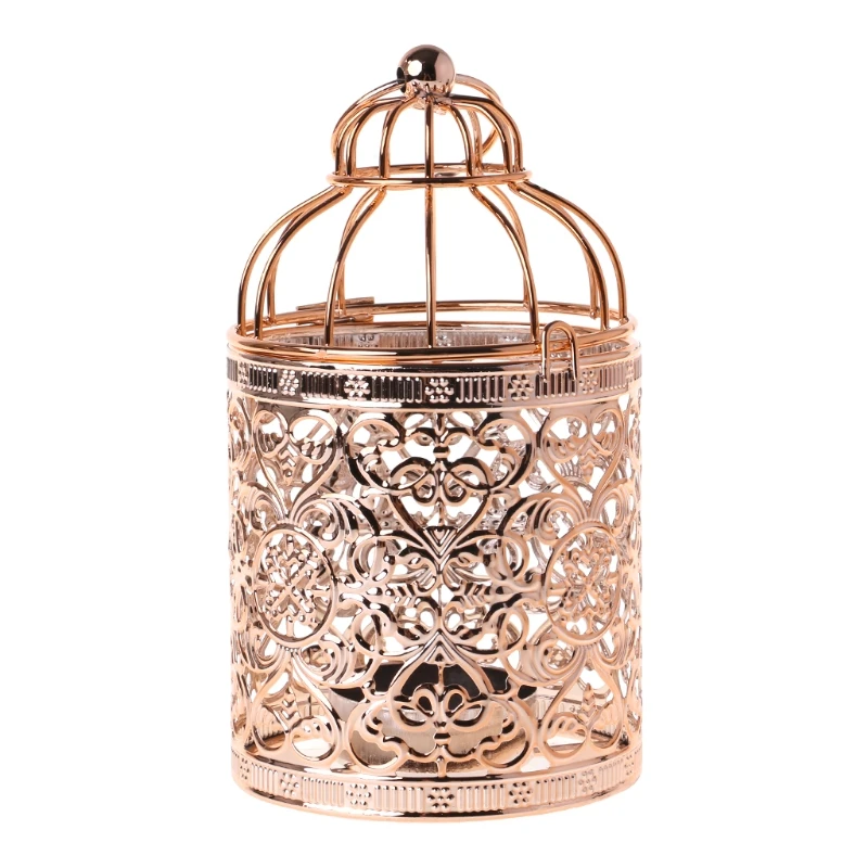 Полый Держатель Подсвечники Tealight подвесной фонарь винтажная клетка для птиц 3 цвета Q1FD