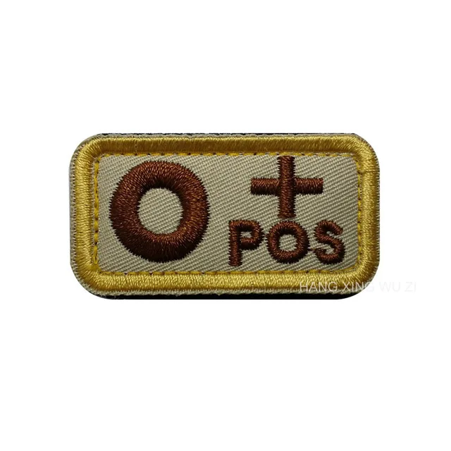 Military Patches Blood Positive Embroidered Tactical Patch  A+ O+ B+ AB+ Positive bag badges fabric sticker Hunting accessories (8)