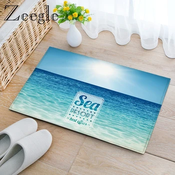 

Zeegle Floor Mat Ocean Printed Doormat Anti Slip Carpet Kitchen Rug Absorbent Bathroom Shower Mat Bedside Carpet Mat Area Rug